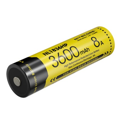 Аккумулятор NITECORE 18650 3600мАч 3,6В выходной ток 8A с защитой (NL1836HP)