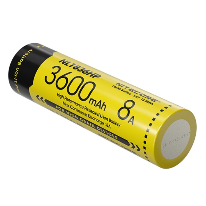 Аккумулятор NITECORE 18650 3600мАч 3,6В выходной ток 8A с защитой (NL1836HP)